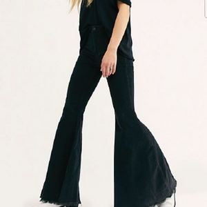 Free People Cord Flare Pants Bell Bottom Raw Hem 24